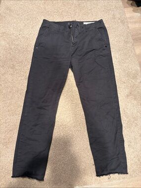 rag & bone Black Straight Leg Jeans with Raw Hem